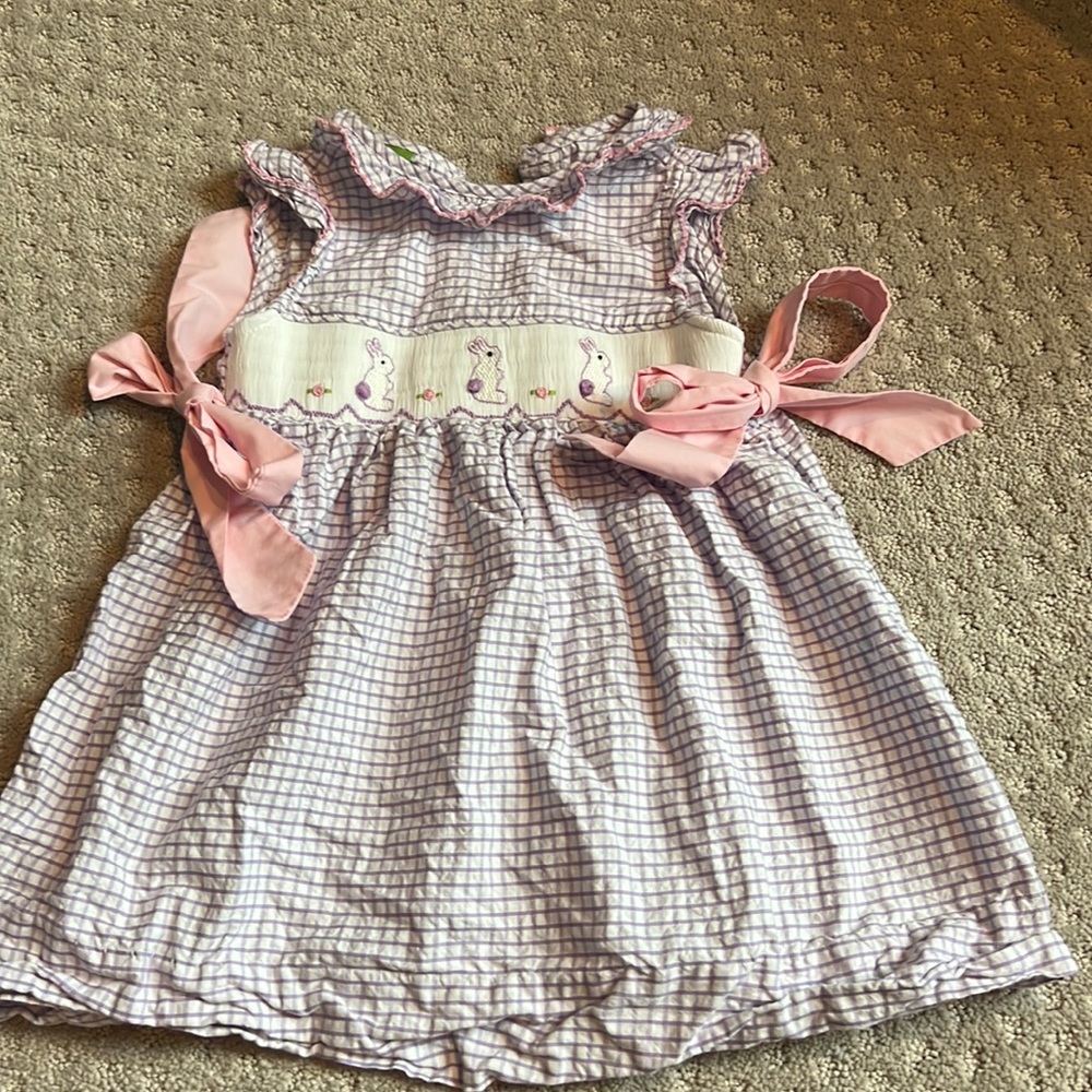 Easter bunny smocked dress